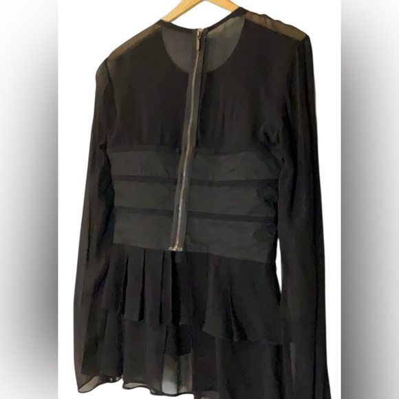 Nicole Miller Artelier Black Layered Blouse Sz S - Picture 2 of 6